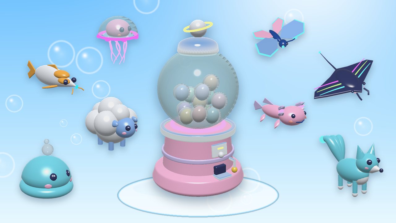 The Pet Bubbler surrounded by pets and bubbles