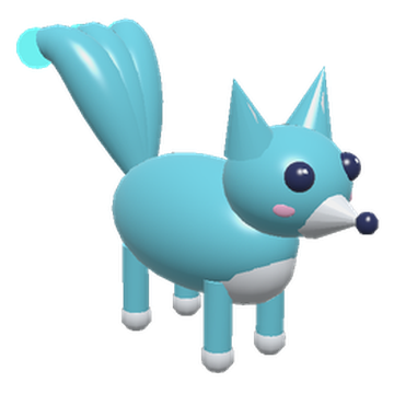 Aqua Fox, a light blue fox pet