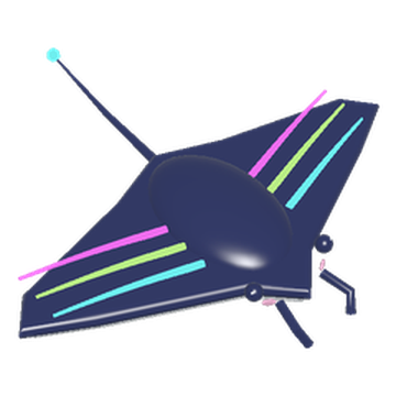 Aurora Manta, a dark manta ray pet with aurora colours