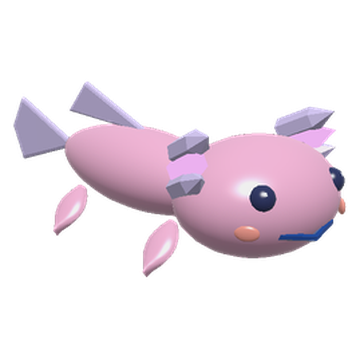 Crystal Axolotl, a pink axolotl pet