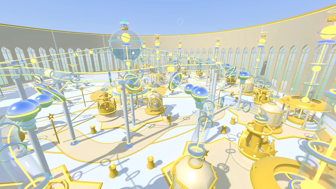 Celestial Crown: gold and cream machines with crowns and stars