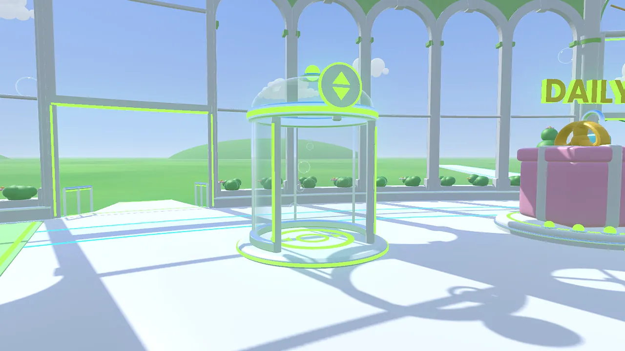 The glass Bubble Lift on Meadow Bay beside the Daily Gift